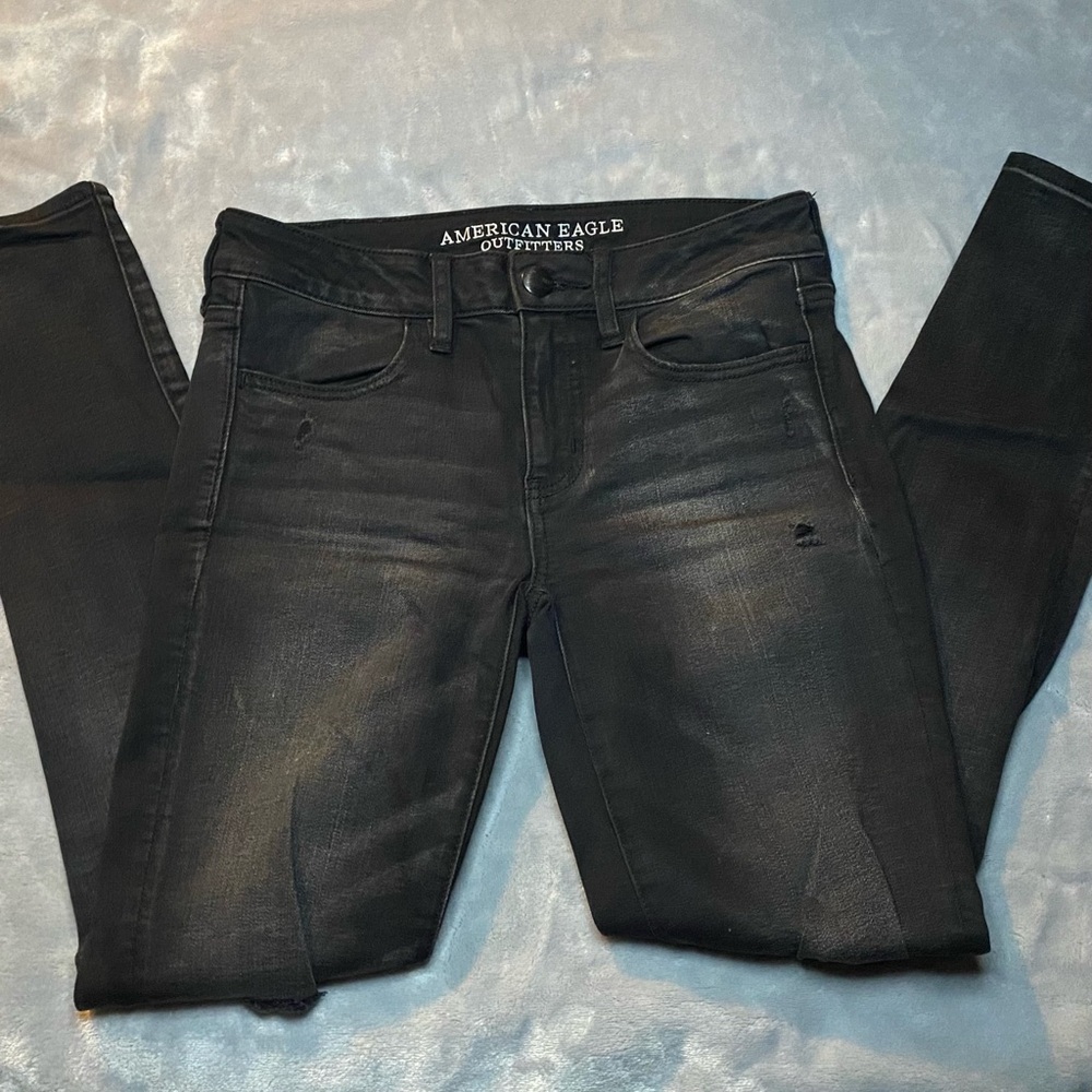 American Eagle Outfitters Women's Dark Gray Skinny Jeans